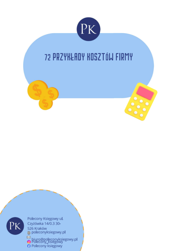 Przykładowe koszty w firmie